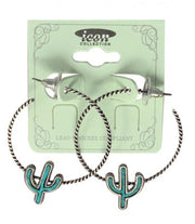 Earrings | Turquoise Cactus Hoop
